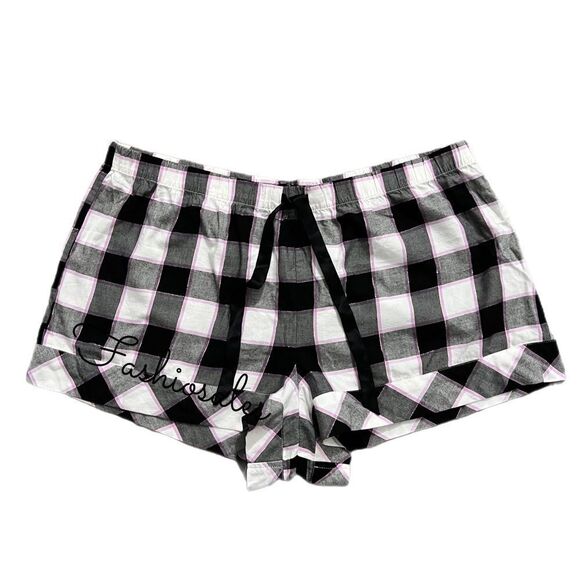 Victoria’s Secret Flannel plaid pajama shorts drawstring waist XXL - Picture 1 of 2